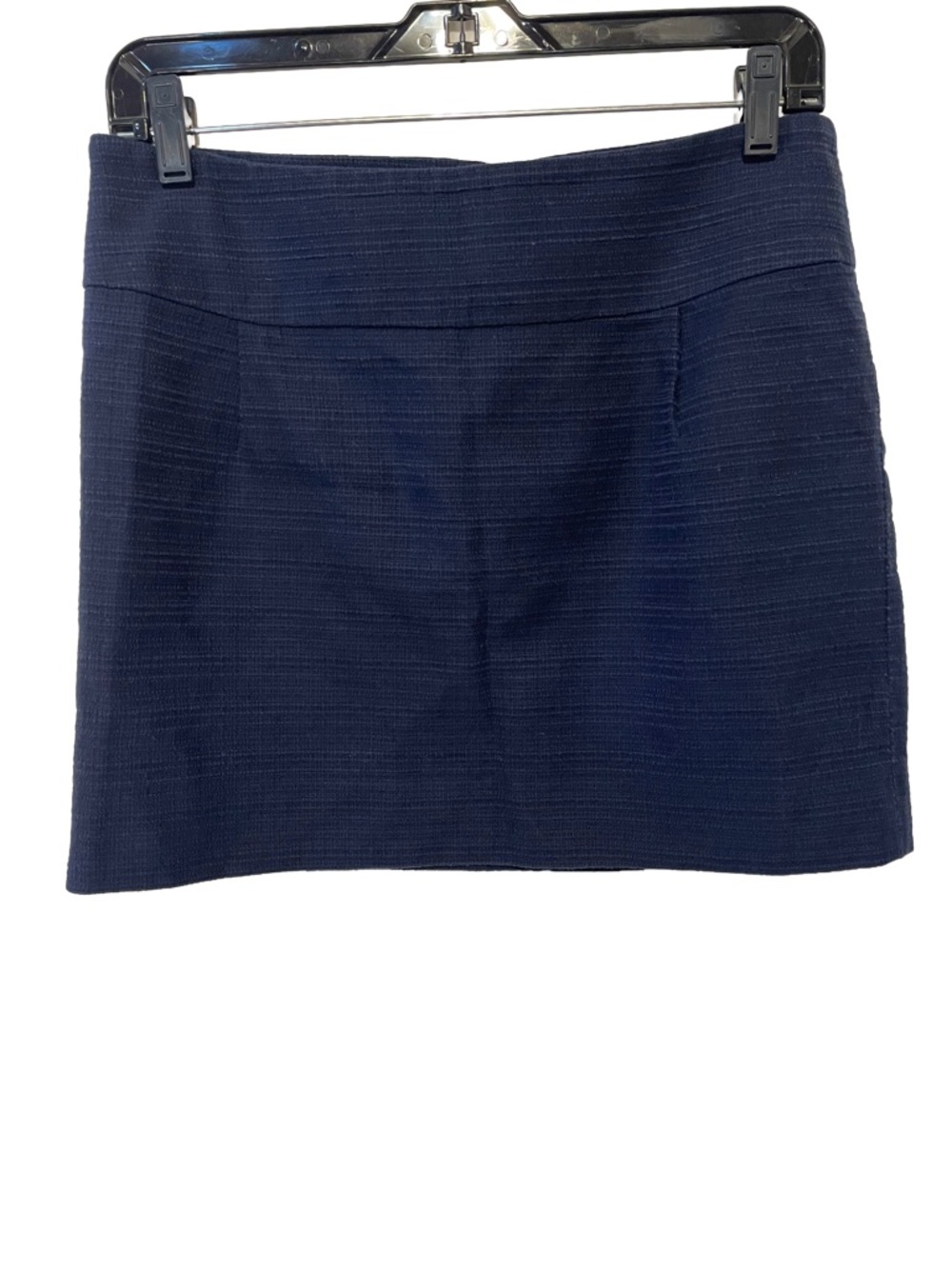 J. Crew Navy Blue Textured Lined Mini Skirt - Size 4 - 100% cotton